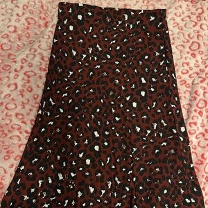 LOFT Animal Print A-Line Skirt